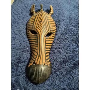 Hand Carved Wooden Giraffe Mask